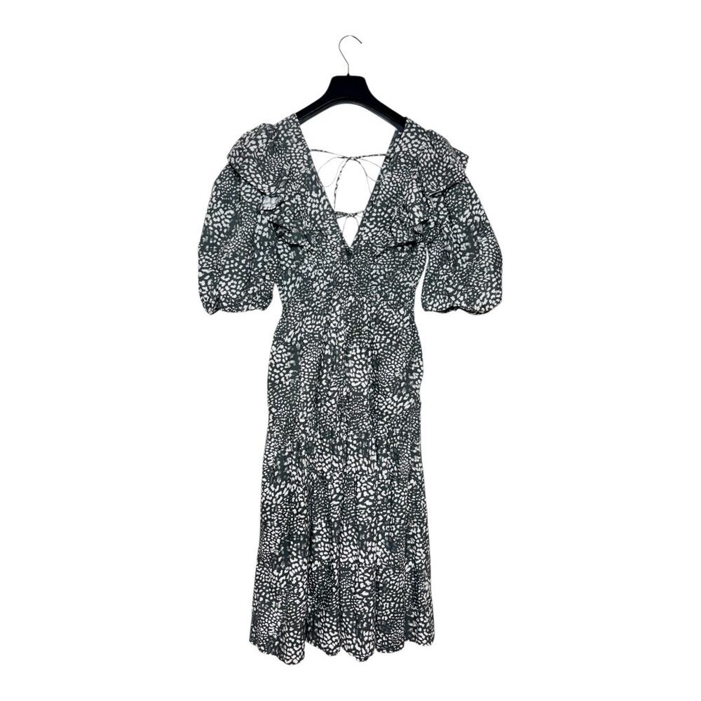 Sea NY Calla Puff Sleeve Cotton Poplin Midi Dress Size 2 - Picture 3 of 9